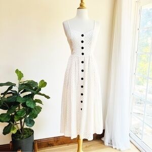 Urban Outfitters eyelet ivory midi dress